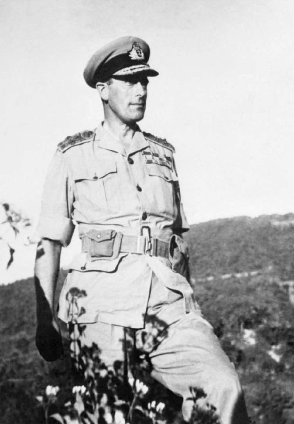 Lord Louis Mountbatten, Supreme Allied Commander, seen during his tour of the Arakan Front. 